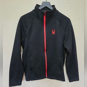 Mens Spider Black Red Full Zip Jacket Size Medium
